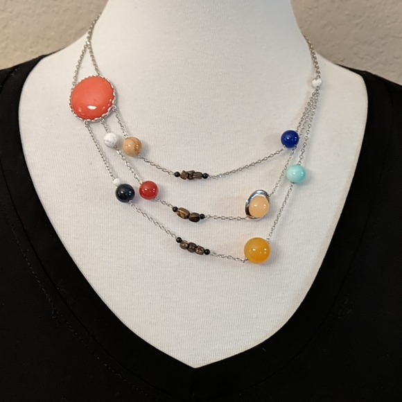 Thinkgeek Jewelry - Thinkgeek Solar Orbit Brass Plated Necklace NWOT